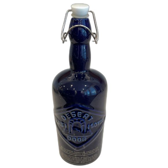 Desert Door Texas Sotol Cobalt Blue Embossed Ceramic FlipTop Liquor Btl. *Empty* - Picture 5 of 6